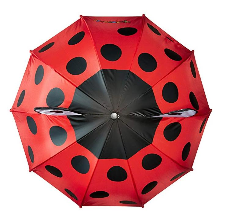 cartoon ladybug umbrella with animal handle for kids
