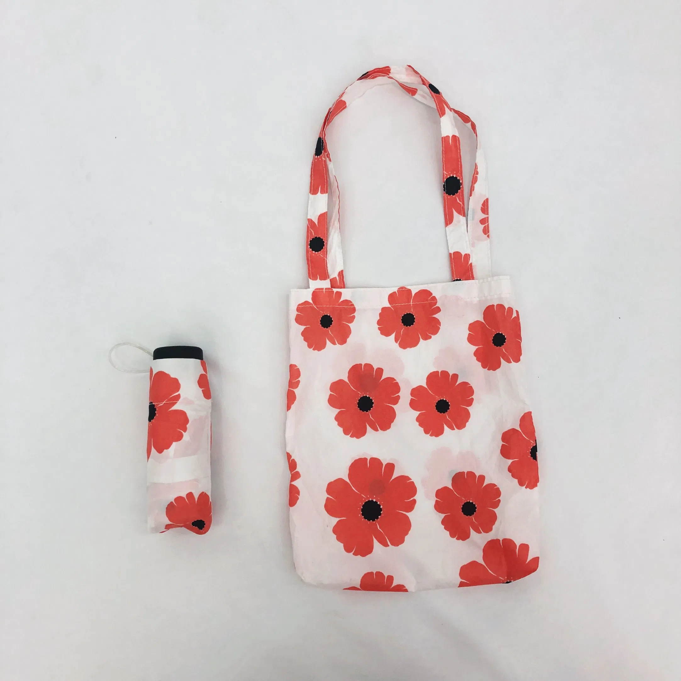 custom logo printing daisy flower mini 5 fold umbrella with pouch