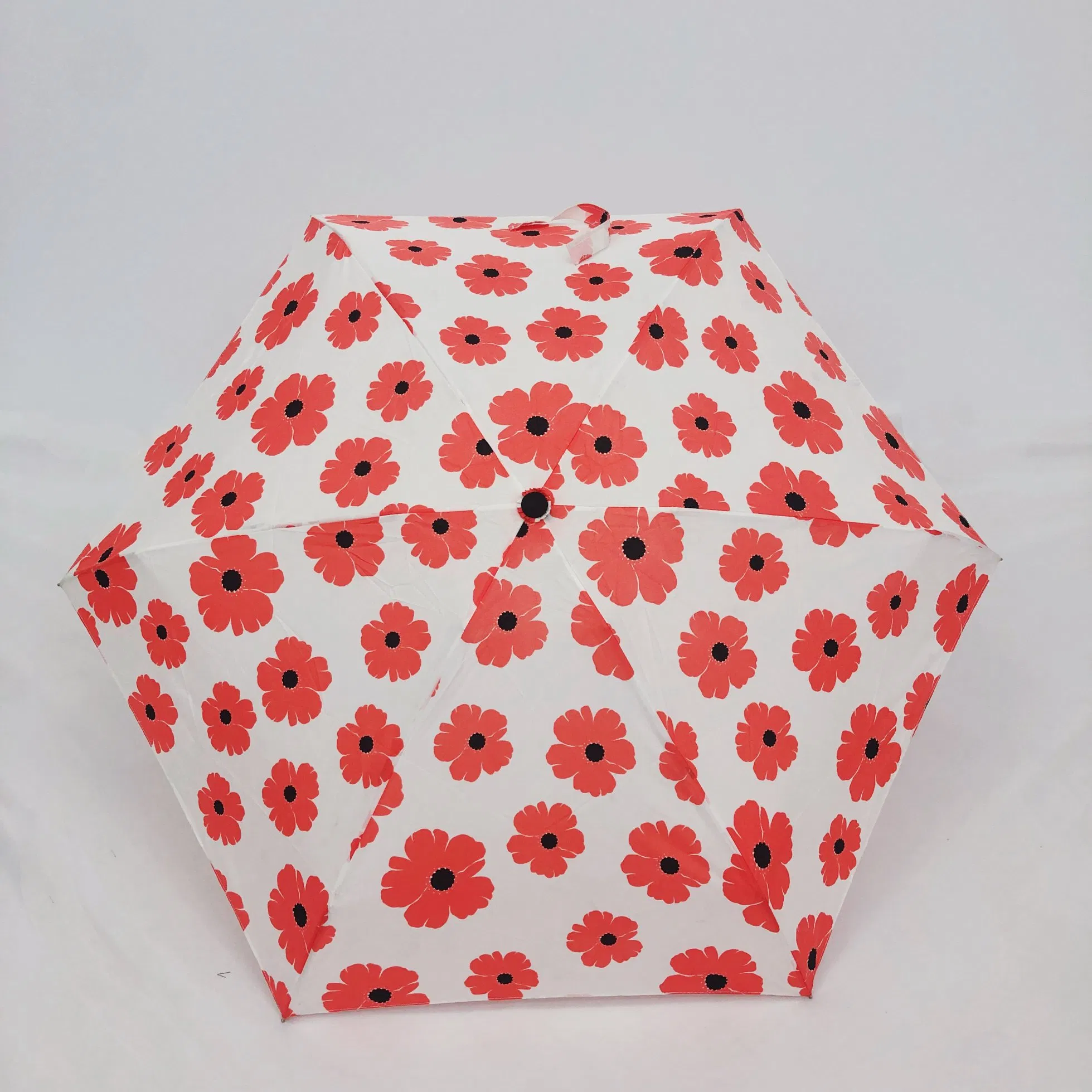 custom logo printing daisy flower mini 5 fold umbrella with pouch