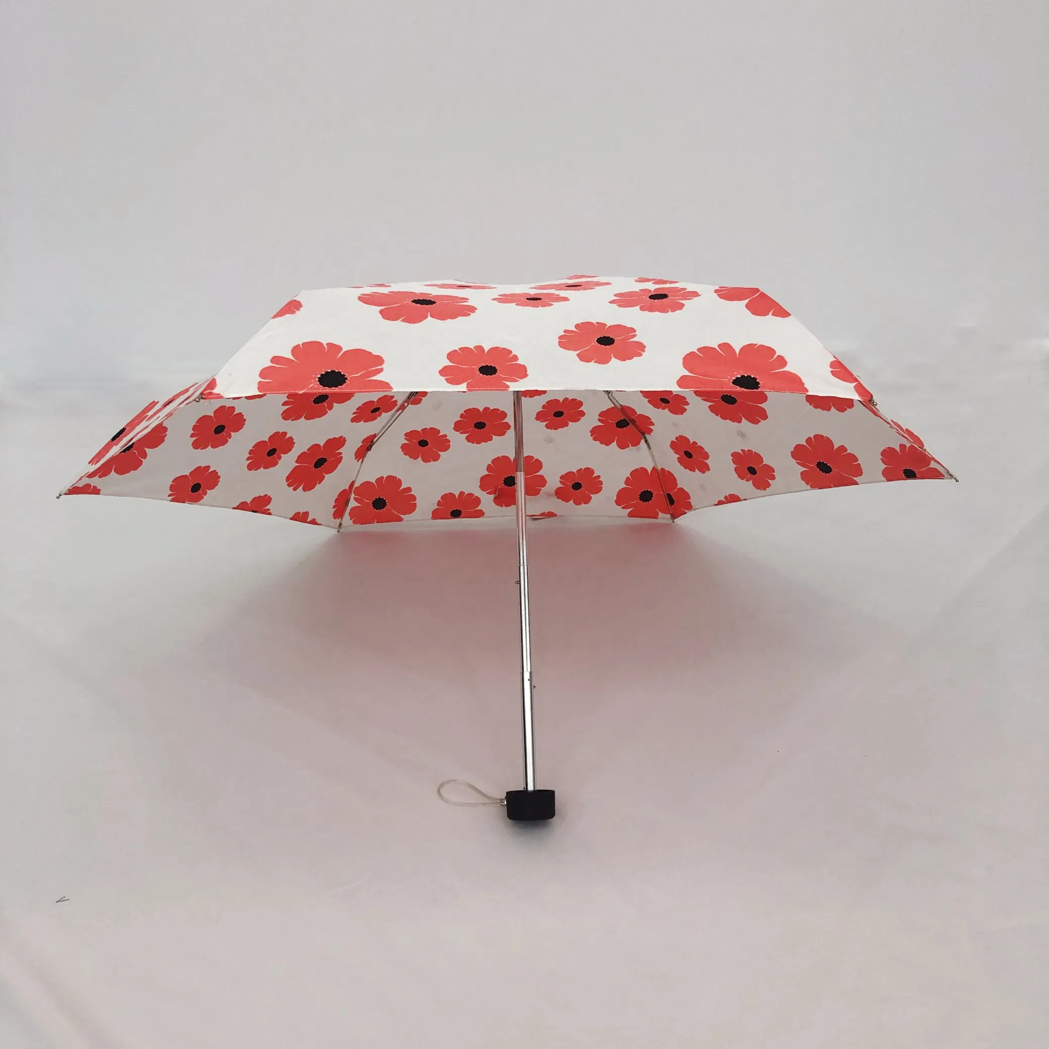 custom logo printing daisy flower mini 5 fold umbrella with pouch