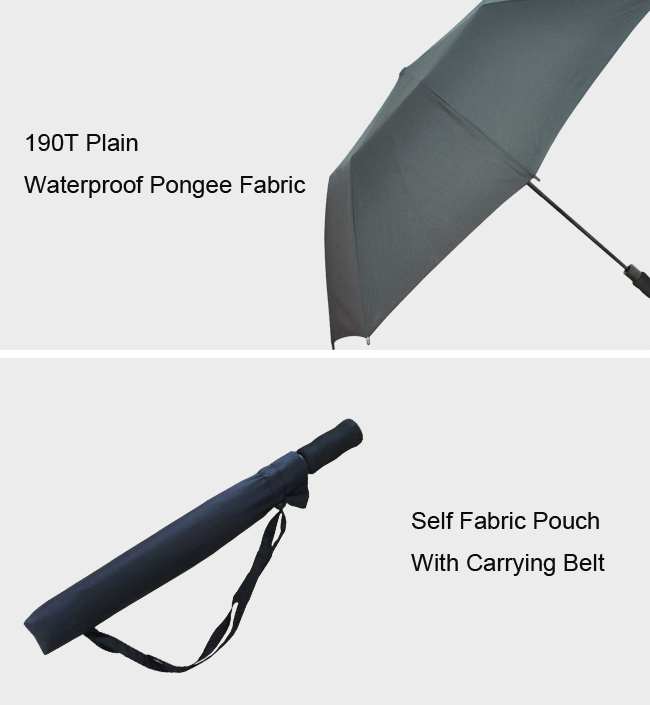 custom 25 inch black fiberglass auto open windproof umbrella