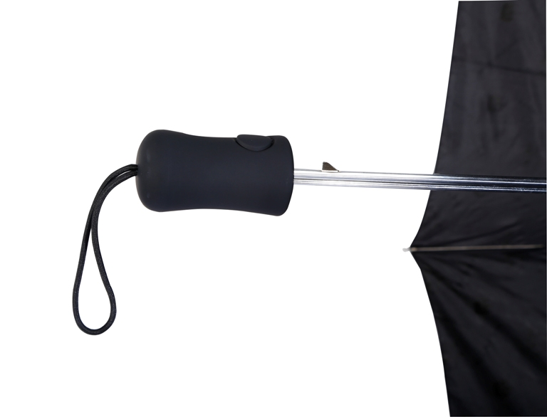 custom auto open 2 fold black rubber handle umbrella for business professionals