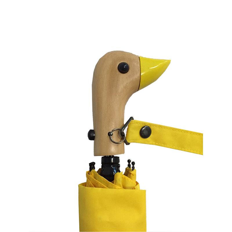 custom duck handle 2 fold auto open outdoor umbrella for sale