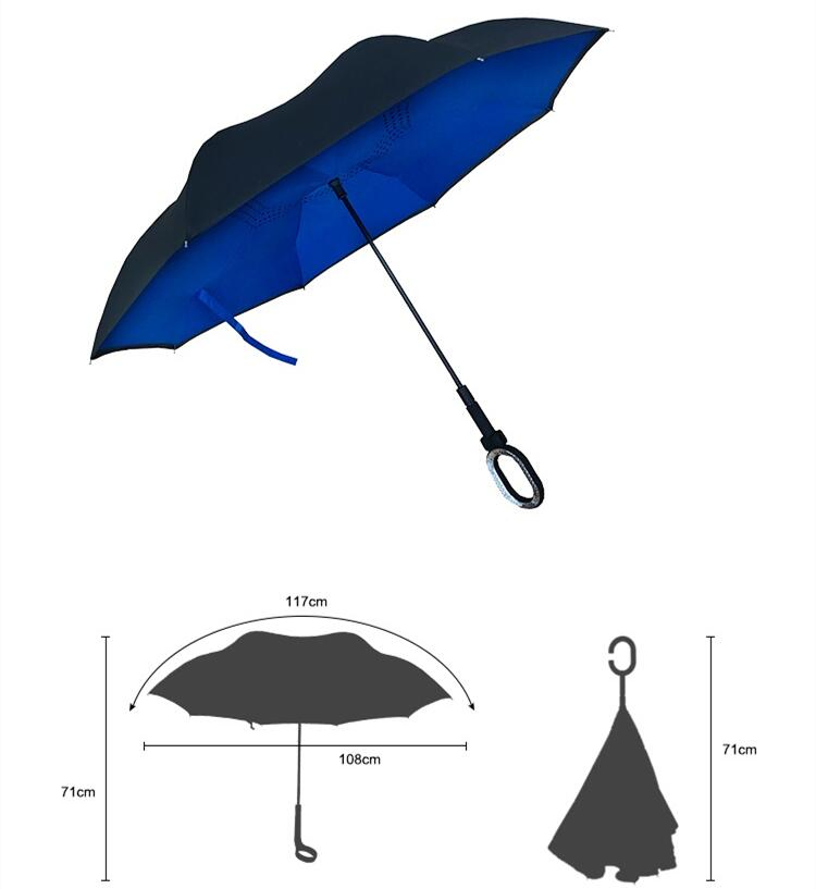 custom double layer led warning umbrella