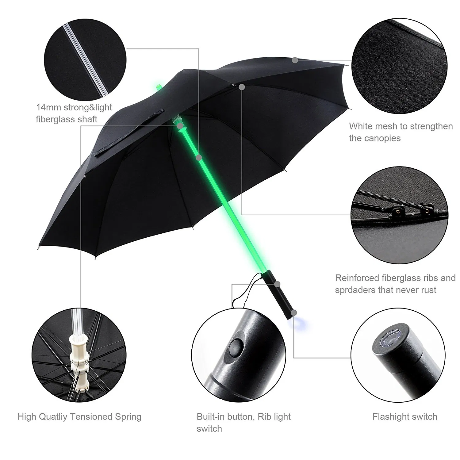custom christmas led umbrella wholesale promotional gift for camping