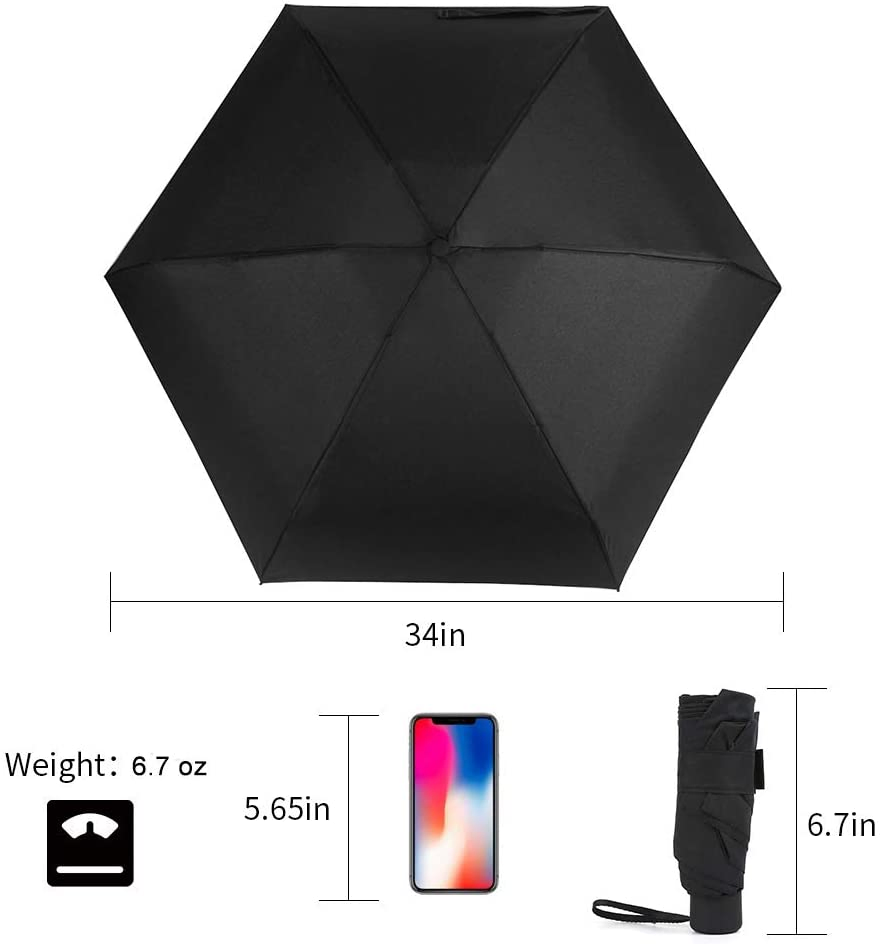 anti uv promotional gifts: 5 fold mini pocket umbrella for outdoor use