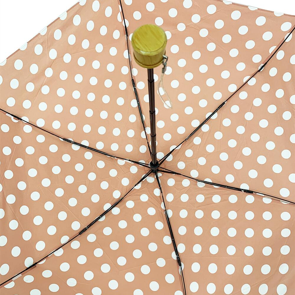 custom pink polka dot 5 fold ladies waterproof travel umbrella
