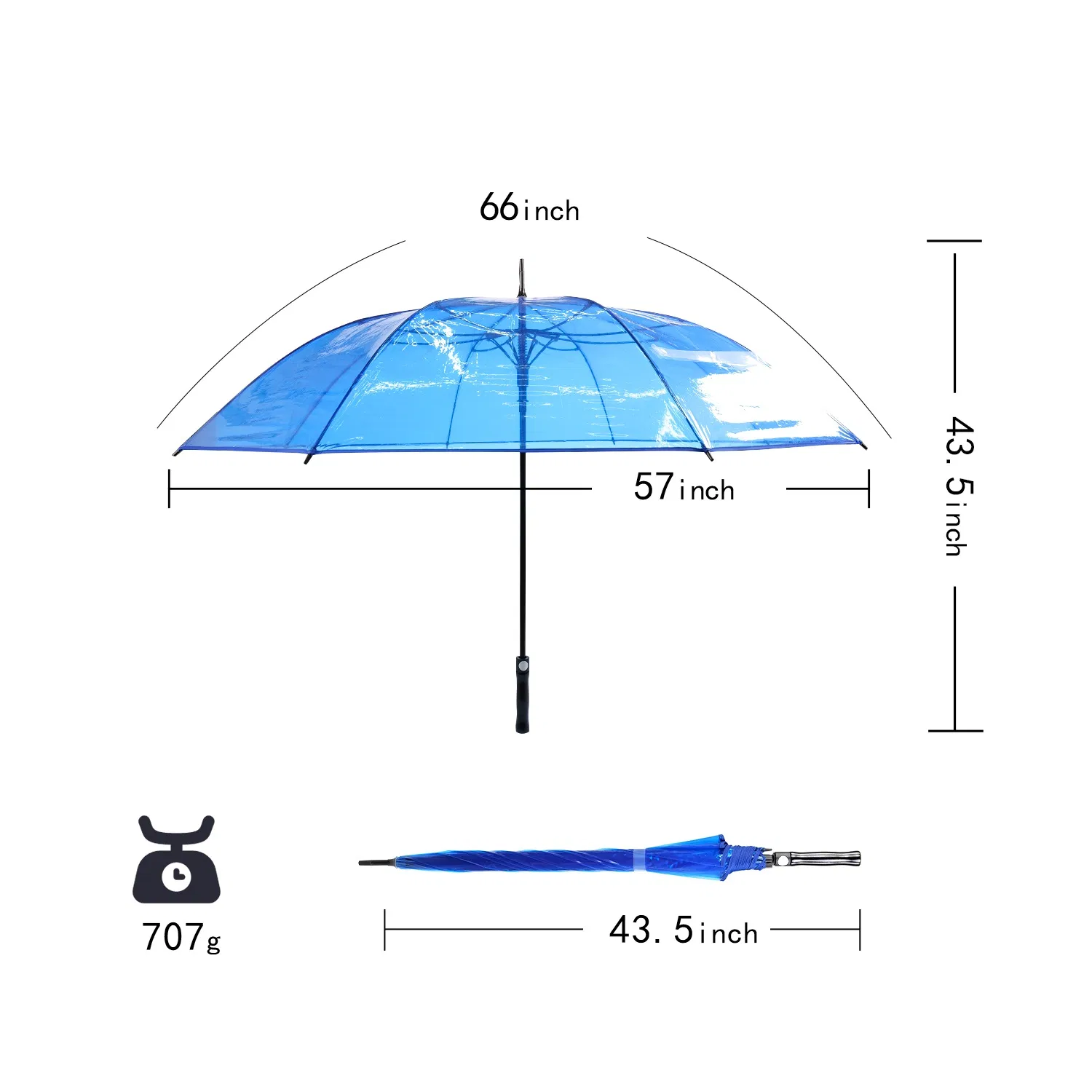 custom hi key design waterproof pvc transparent umbrella