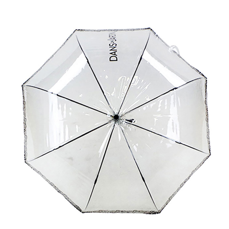 custom logo clear pvc waterproof automatic umbrellas for women