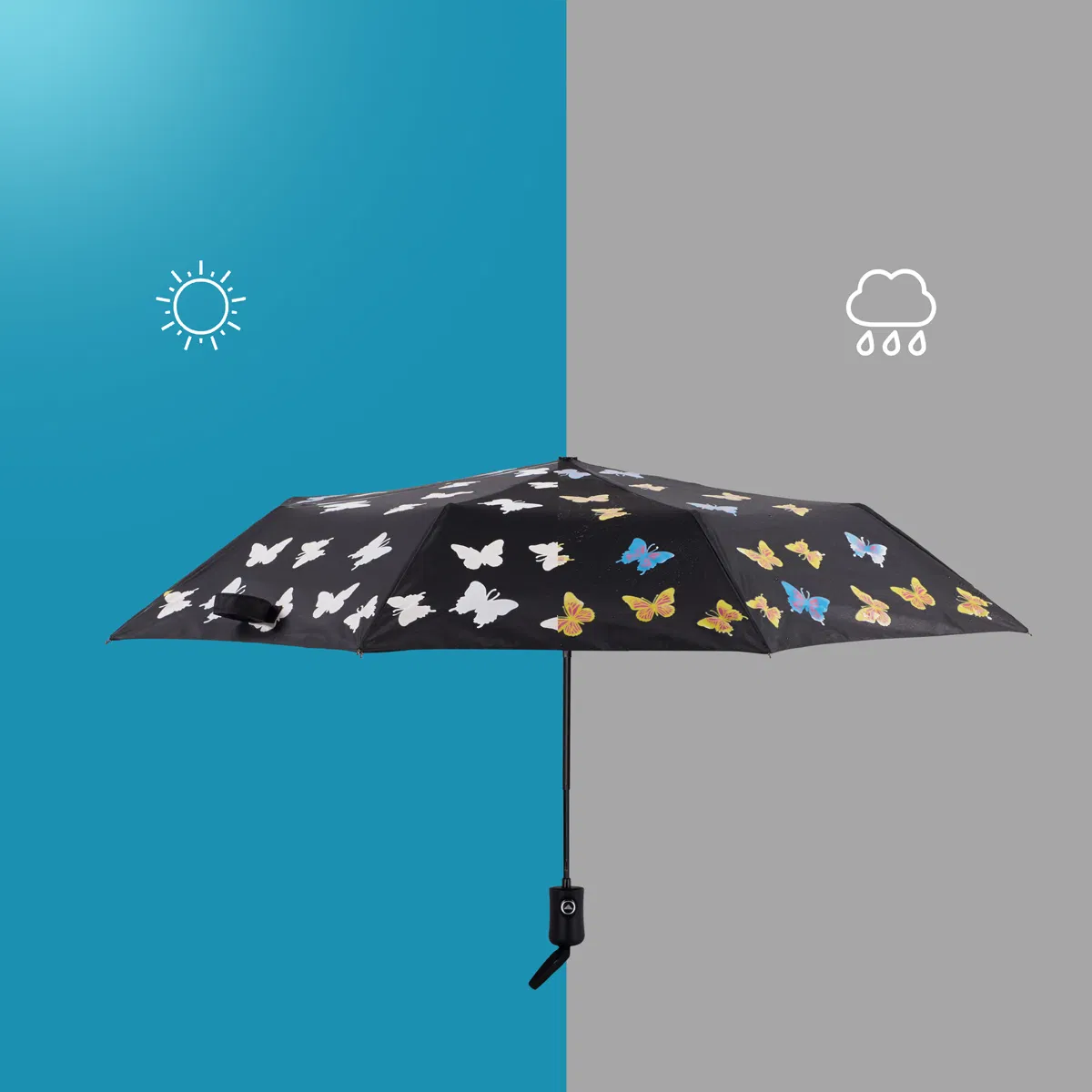 custom logo color changing umbrella: 3 fold auto open rain umbrella for outdoor gifts