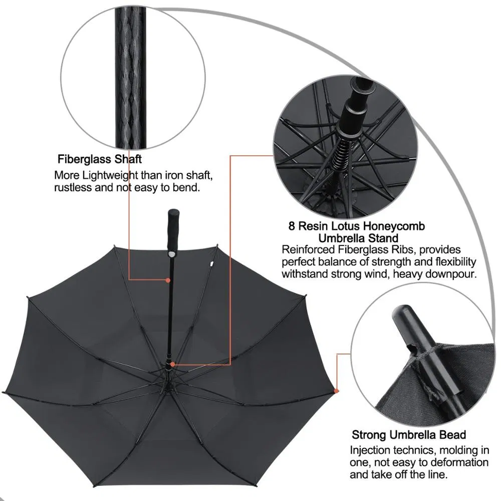 benz automatic open golf umbrella extra large windproof double canopy