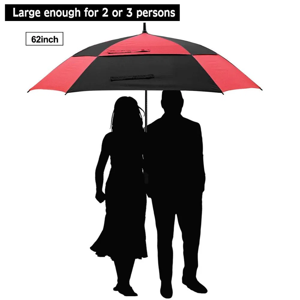 colorful windproof fiberglass automatic large golf umbrellas