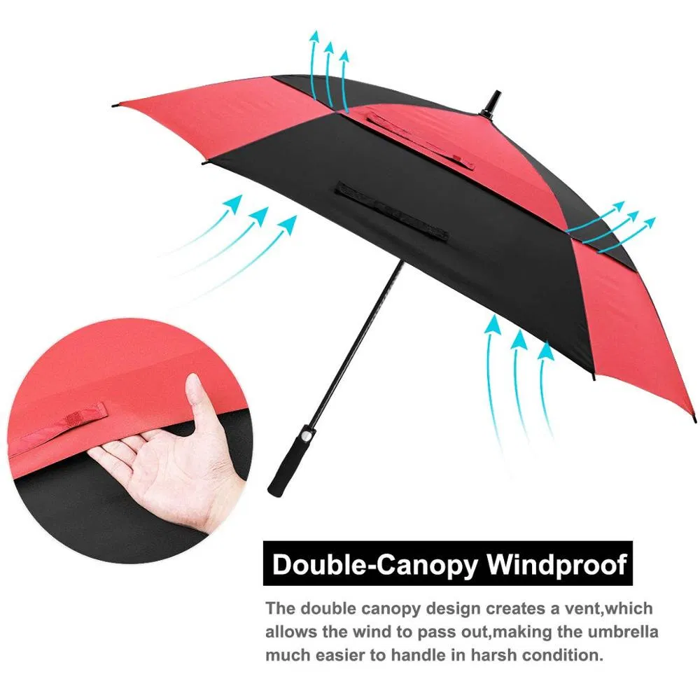 colorful windproof fiberglass automatic large golf umbrellas