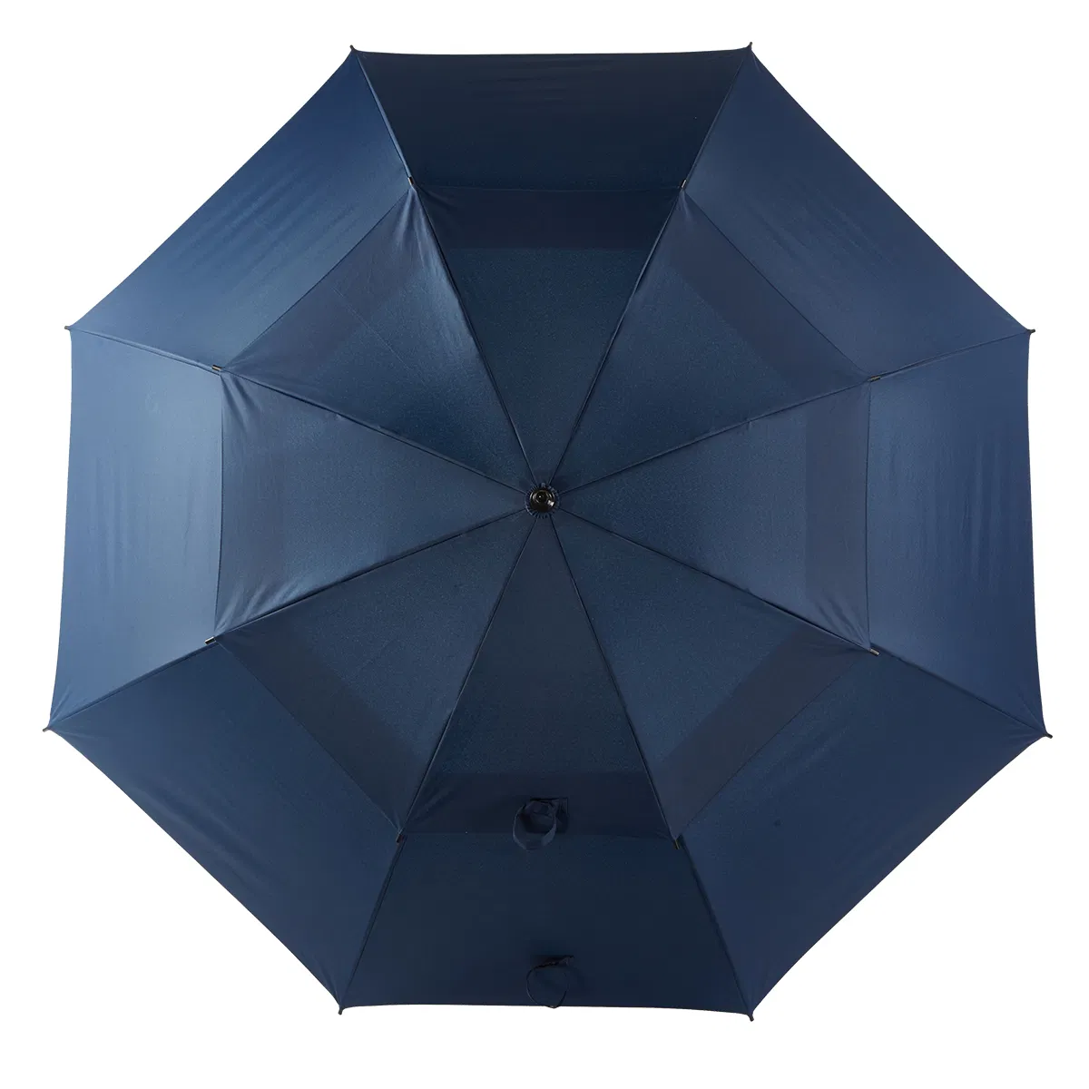 custom logo windproof golf umbrella with double layer silver fabric