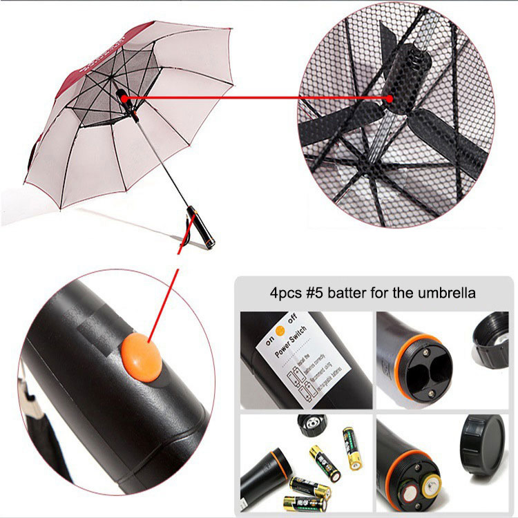 custom anti uv cooling fan umbrella for outdoor promotions