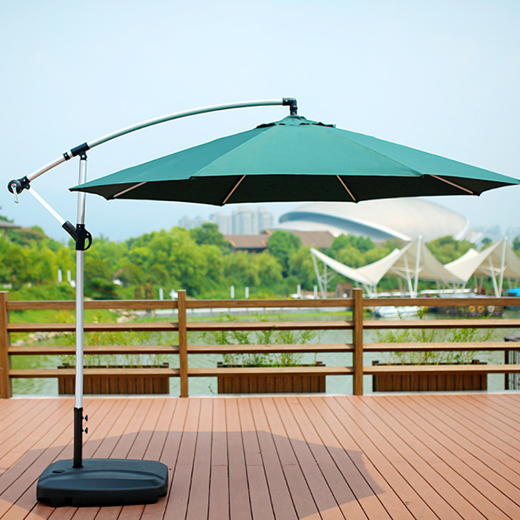 custom 3x3m green fabric outdoor umbrella for garden, beach, and patio