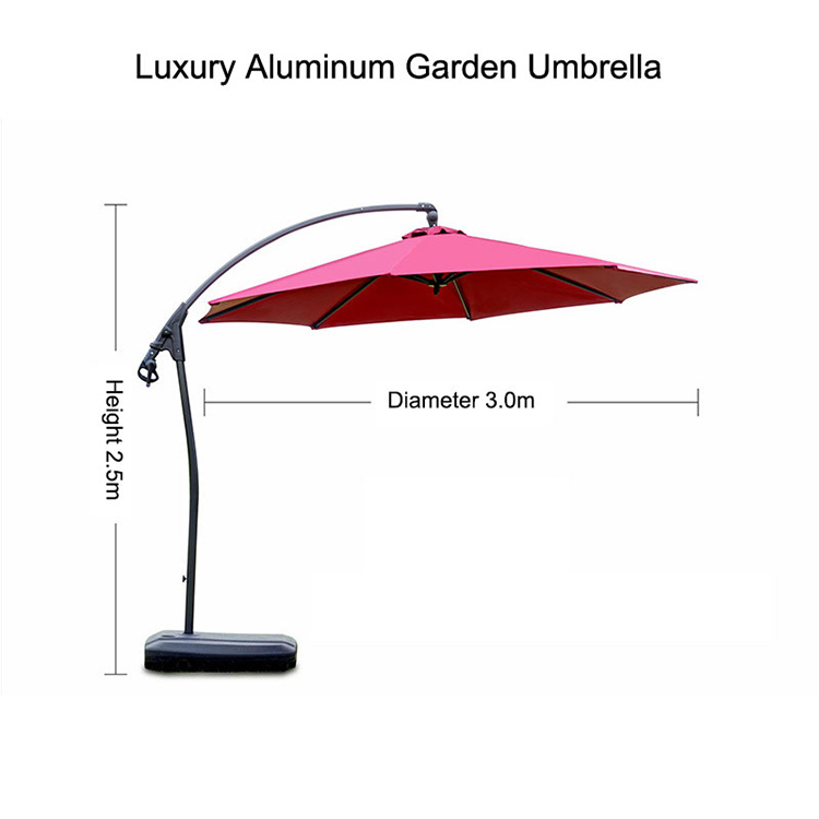 custom 3x3m green fabric outdoor umbrella patio, garden, beach sun & rain protection