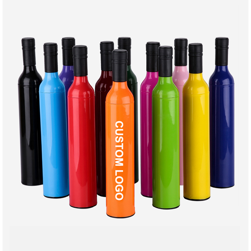 custom logo foldable umbrella | promotional wine bottle umbrella | china factory direct