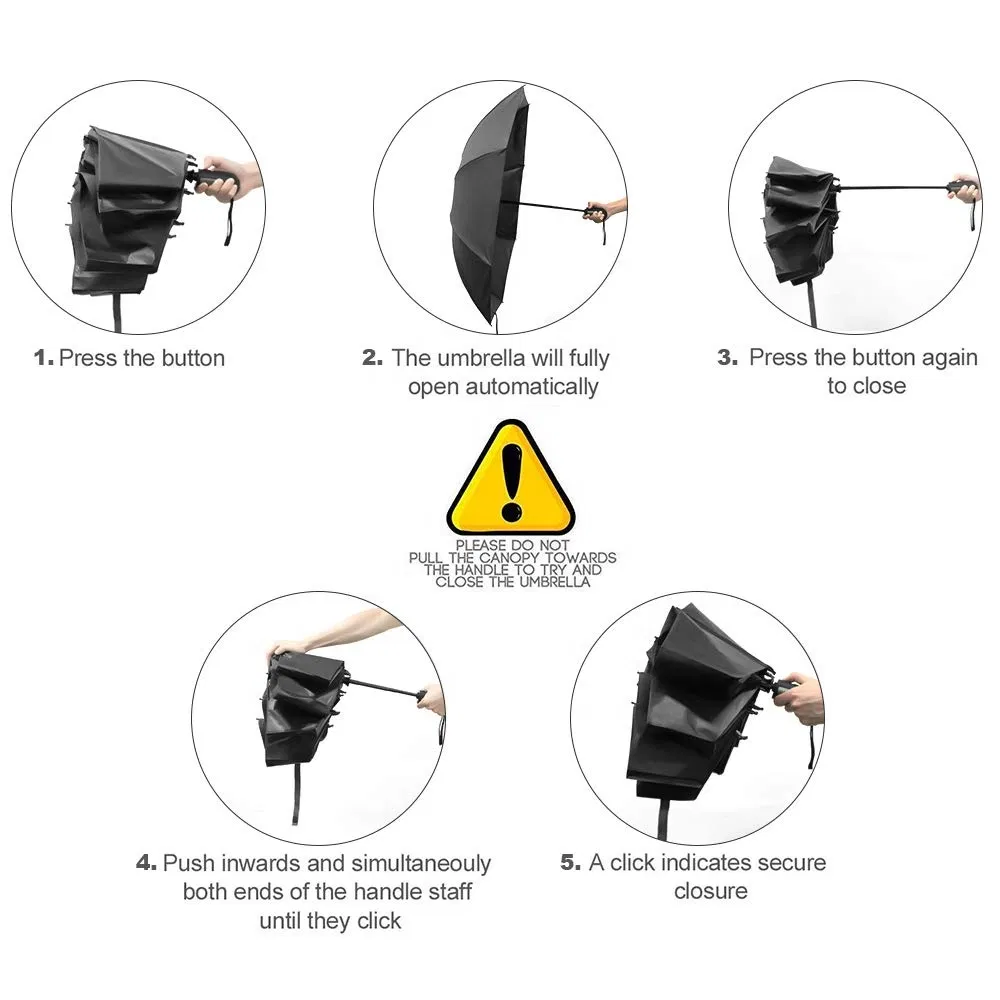 black auto open travel umbrella with coating for outdoor use