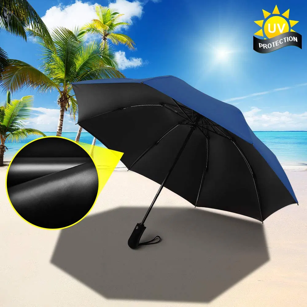 black auto open travel umbrella with coating for outdoor use