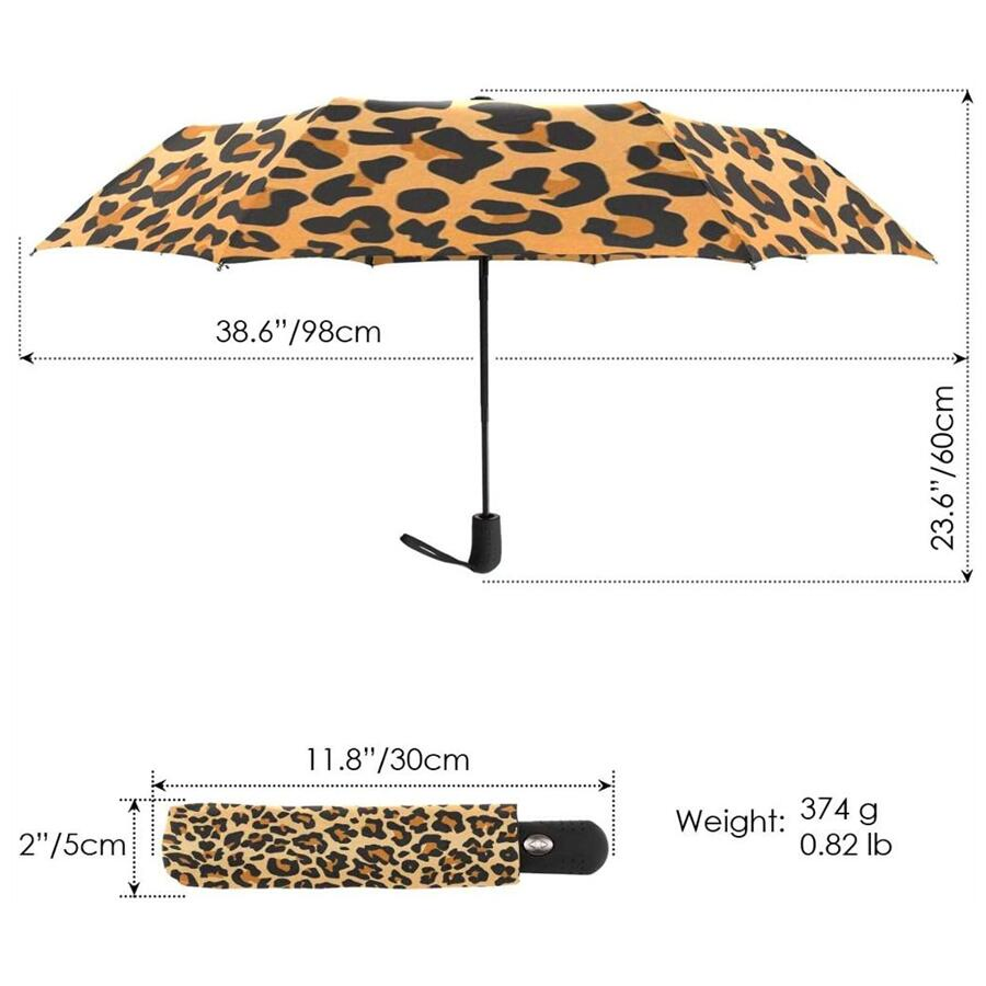 custom 21" 8 rib leopard print auto open close umbrella for women