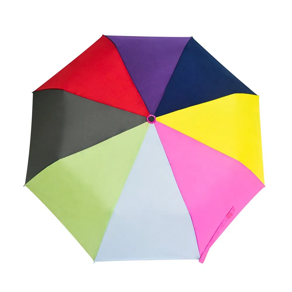 custom logo colorful fiber frame 3 fold rainbow umbrellas for outdoor promotions usa