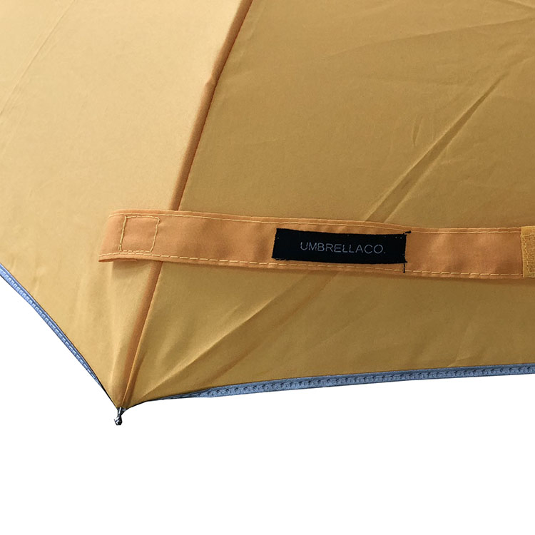 custom logo printed yellow reflective 3 fold rain umbrella