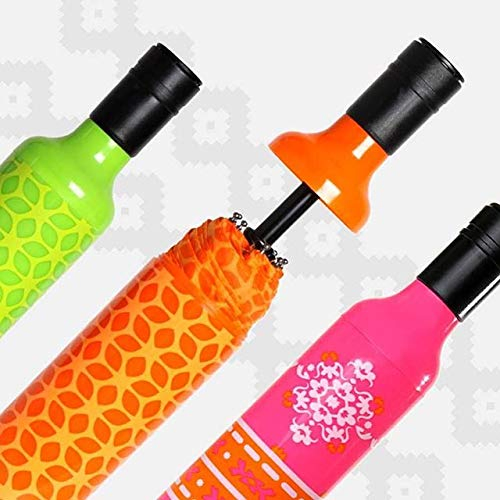 custom logo printed wine bottle car umbrella 3 section gift promo umbrellas