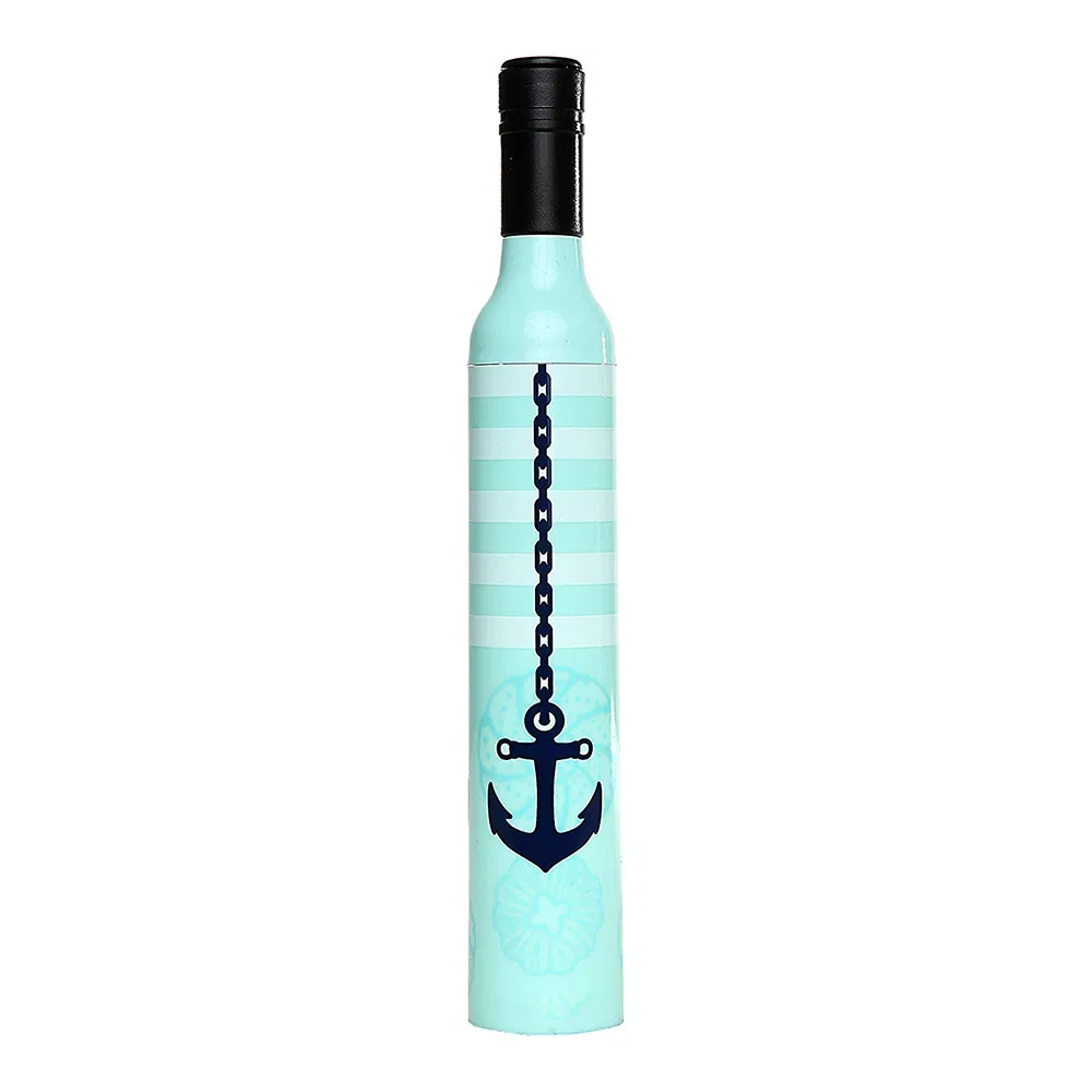 custom logo printed wine bottle car umbrella 3 section gift promo umbrellas