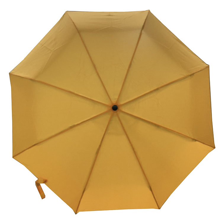 custom logo printed yellow reflective 3 fold rain umbrella