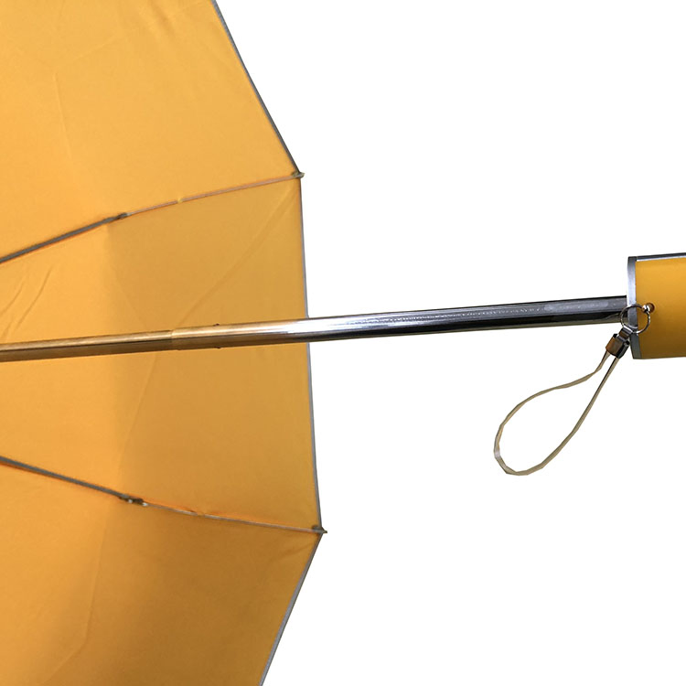 custom logo printed yellow reflective 3 fold rain umbrella