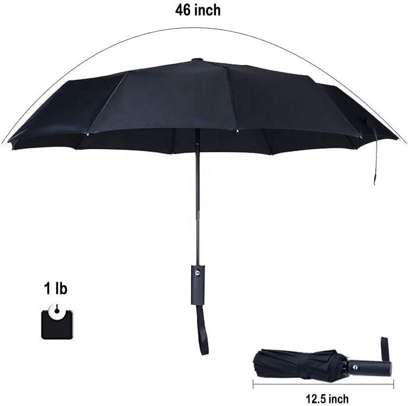 custom logo 10 rib 23 inch auto open close umbrella