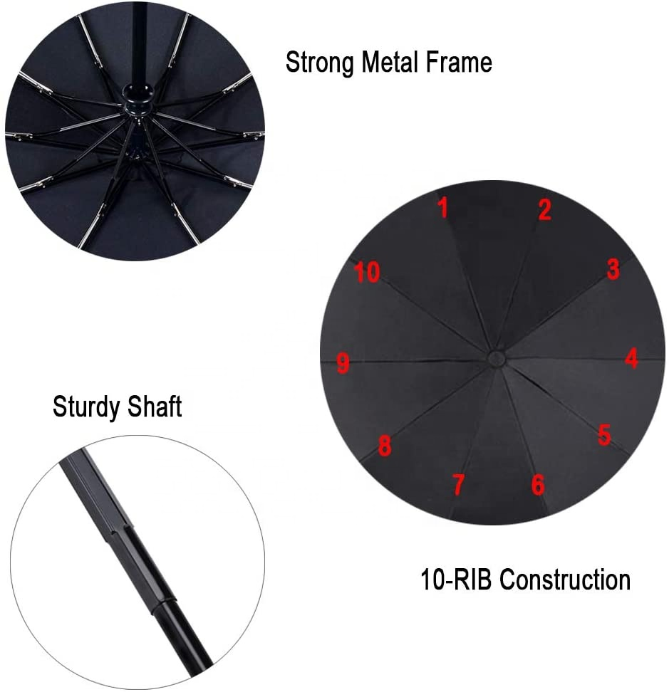 custom logo 10 rib 23 inch auto open close umbrella