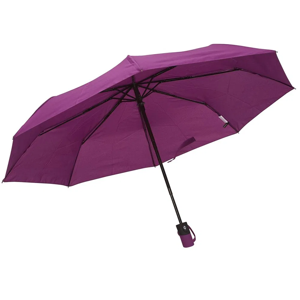 blue nylon automatic compact folding umbrella for outdoor promotion