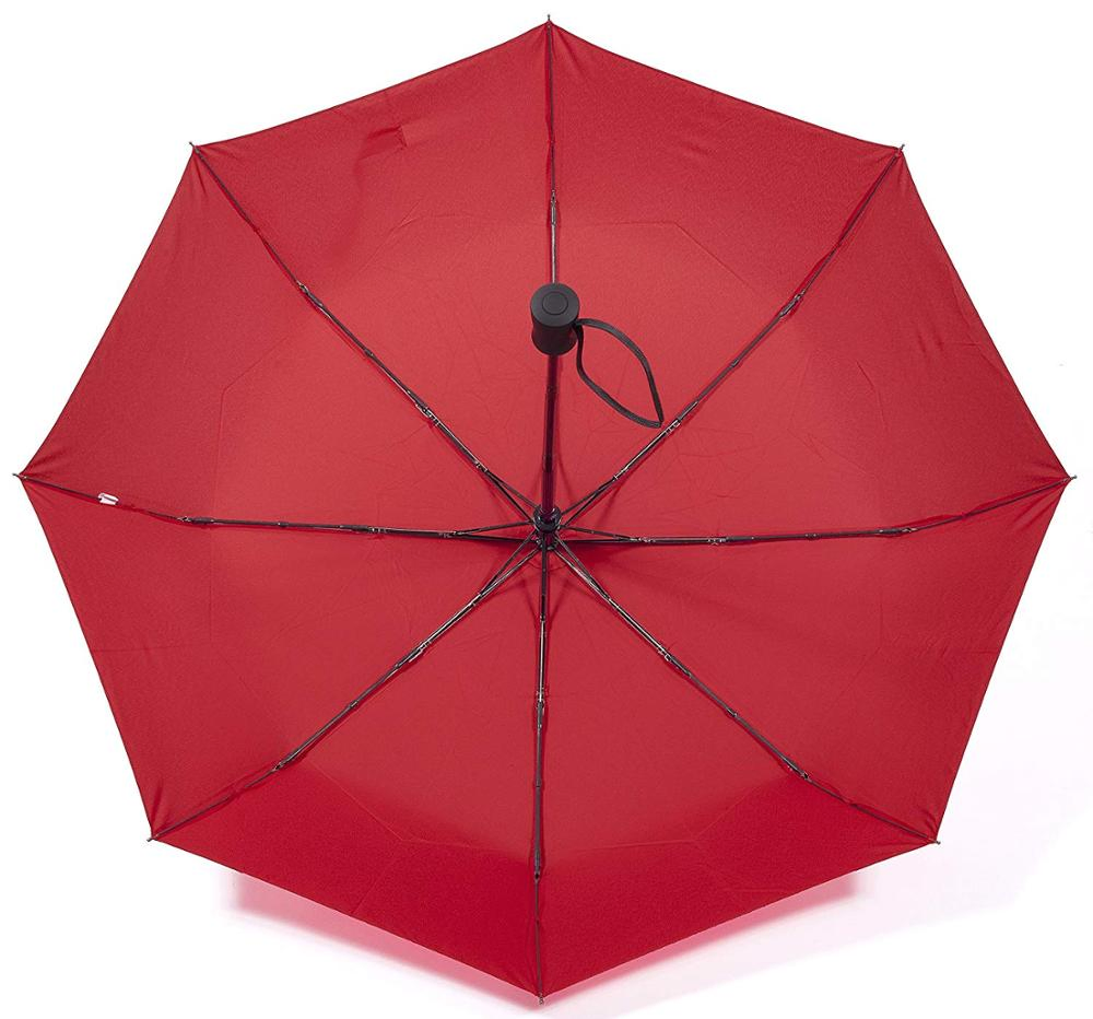 custom logo 21" red compact automatic folding umbrellas