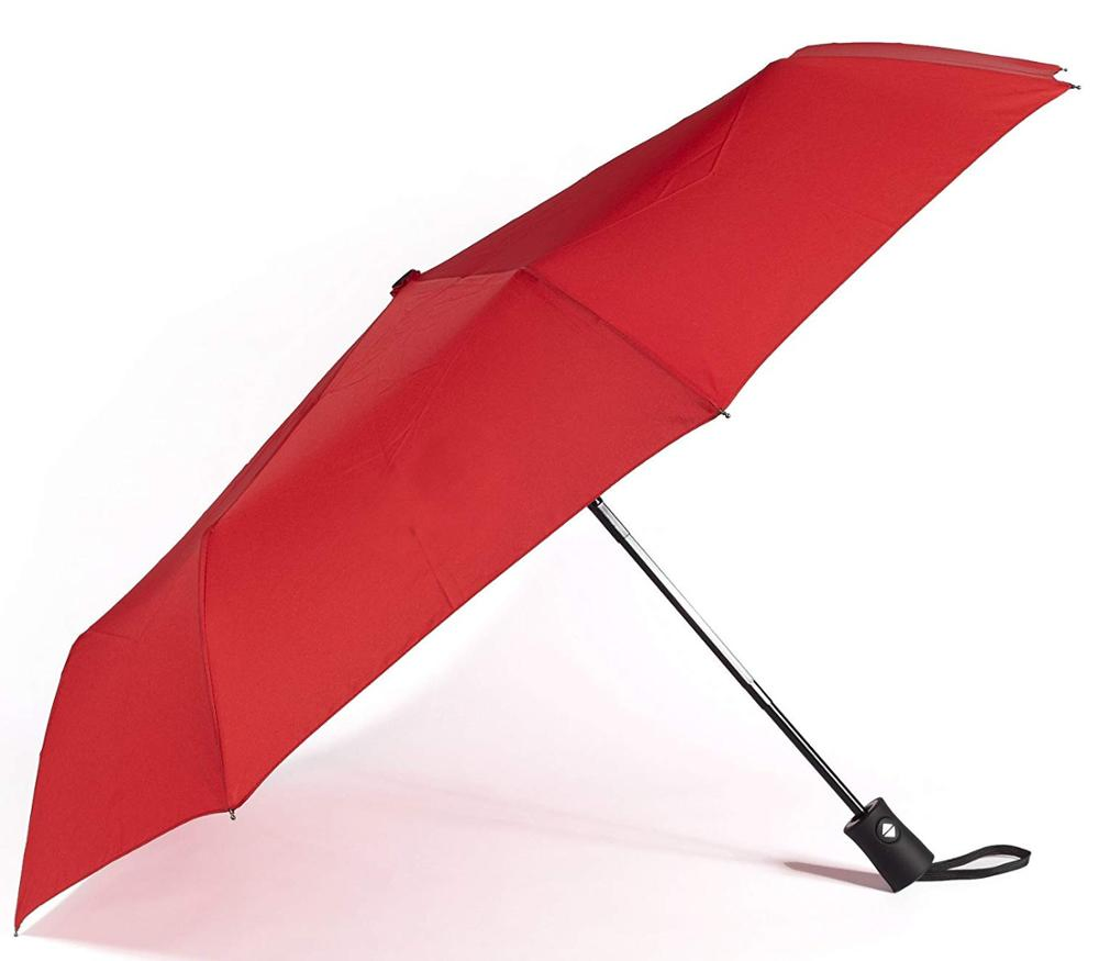 custom logo 21" red compact automatic folding umbrellas