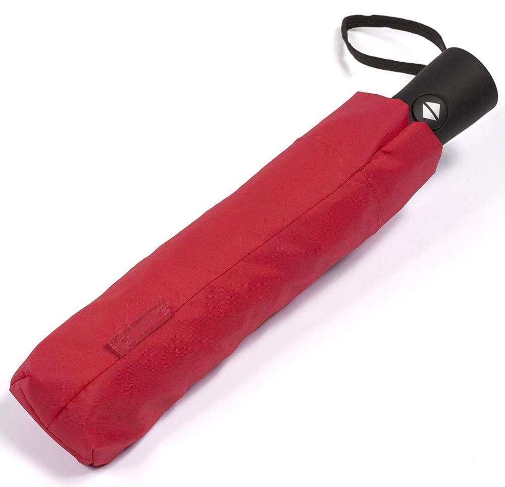 custom logo 21" red compact automatic folding umbrellas