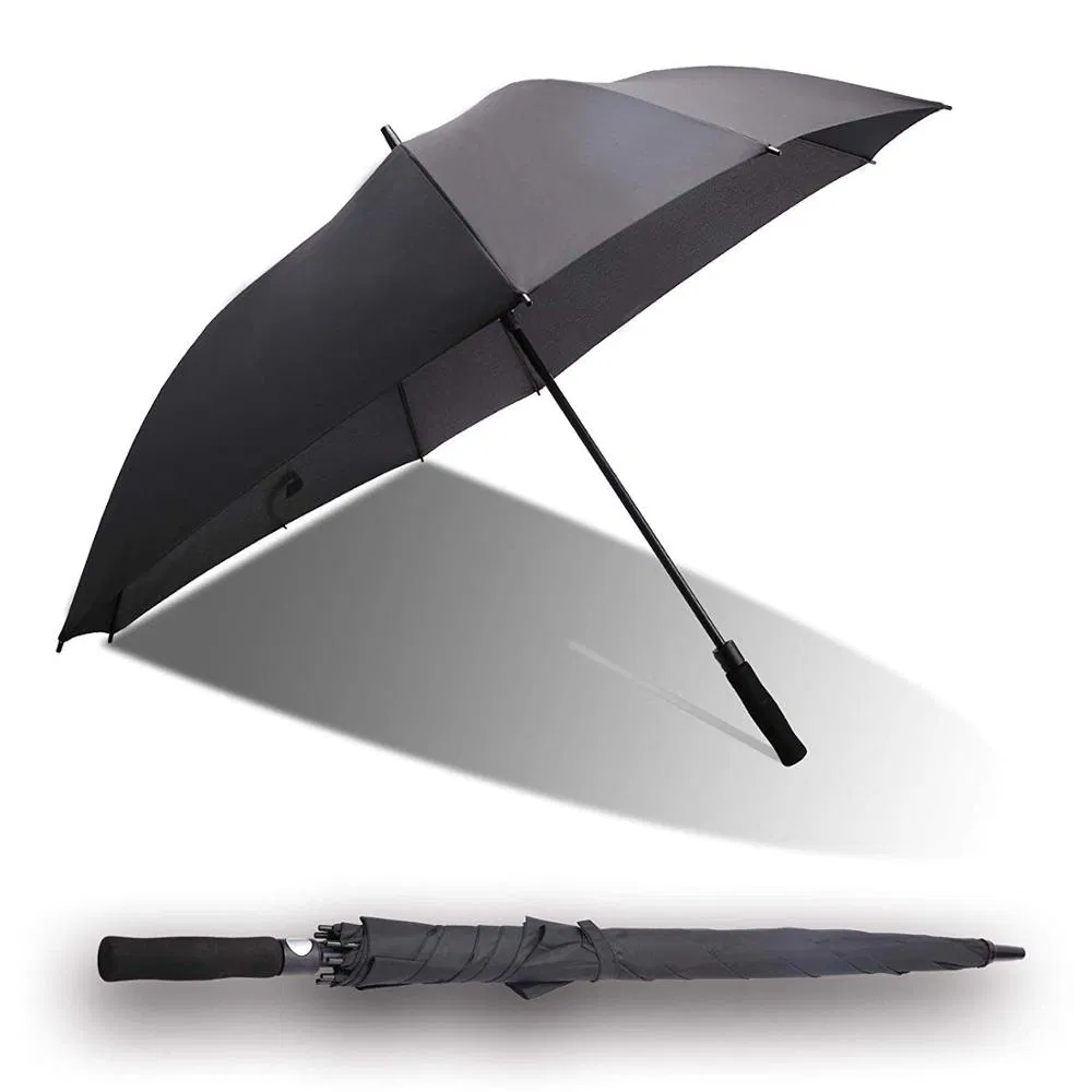 30 inch black windproof golf umbrella with straight handle