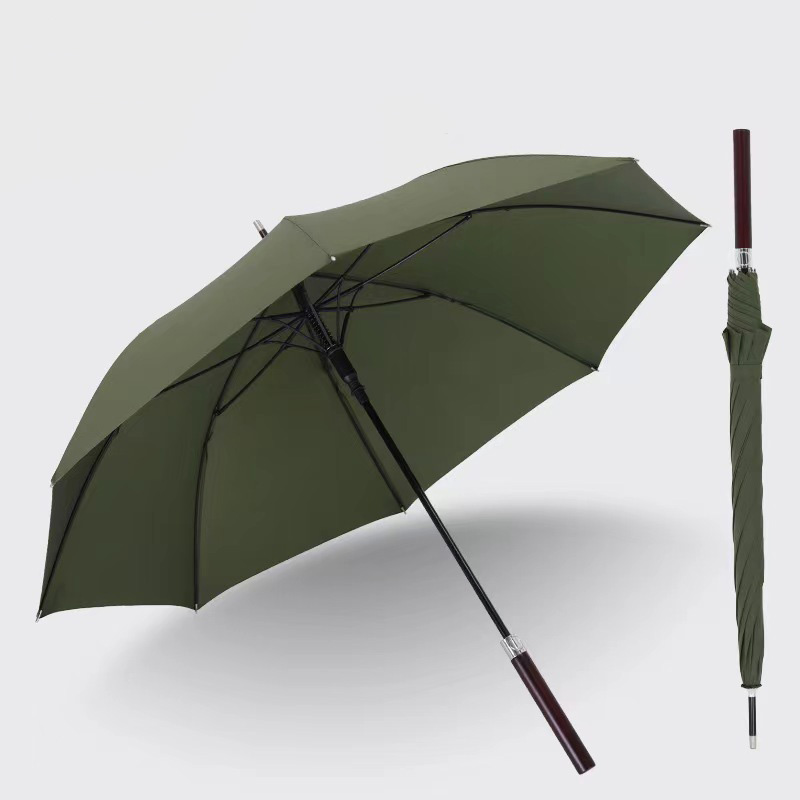 custom golf umbrellas: 210t solid wood handle wholesale