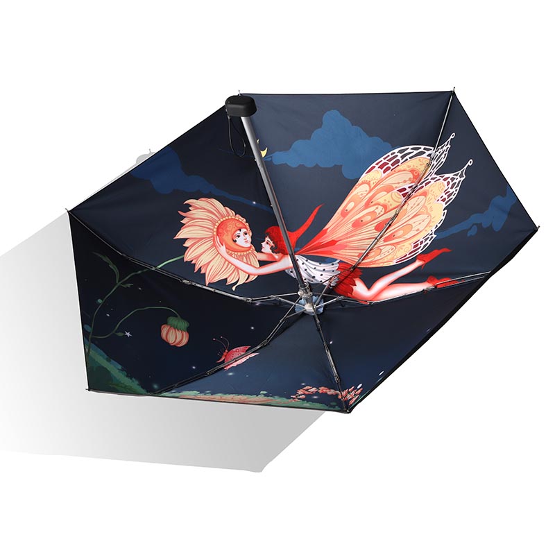custom printed cartoon windproof folding umbrellas wholesale